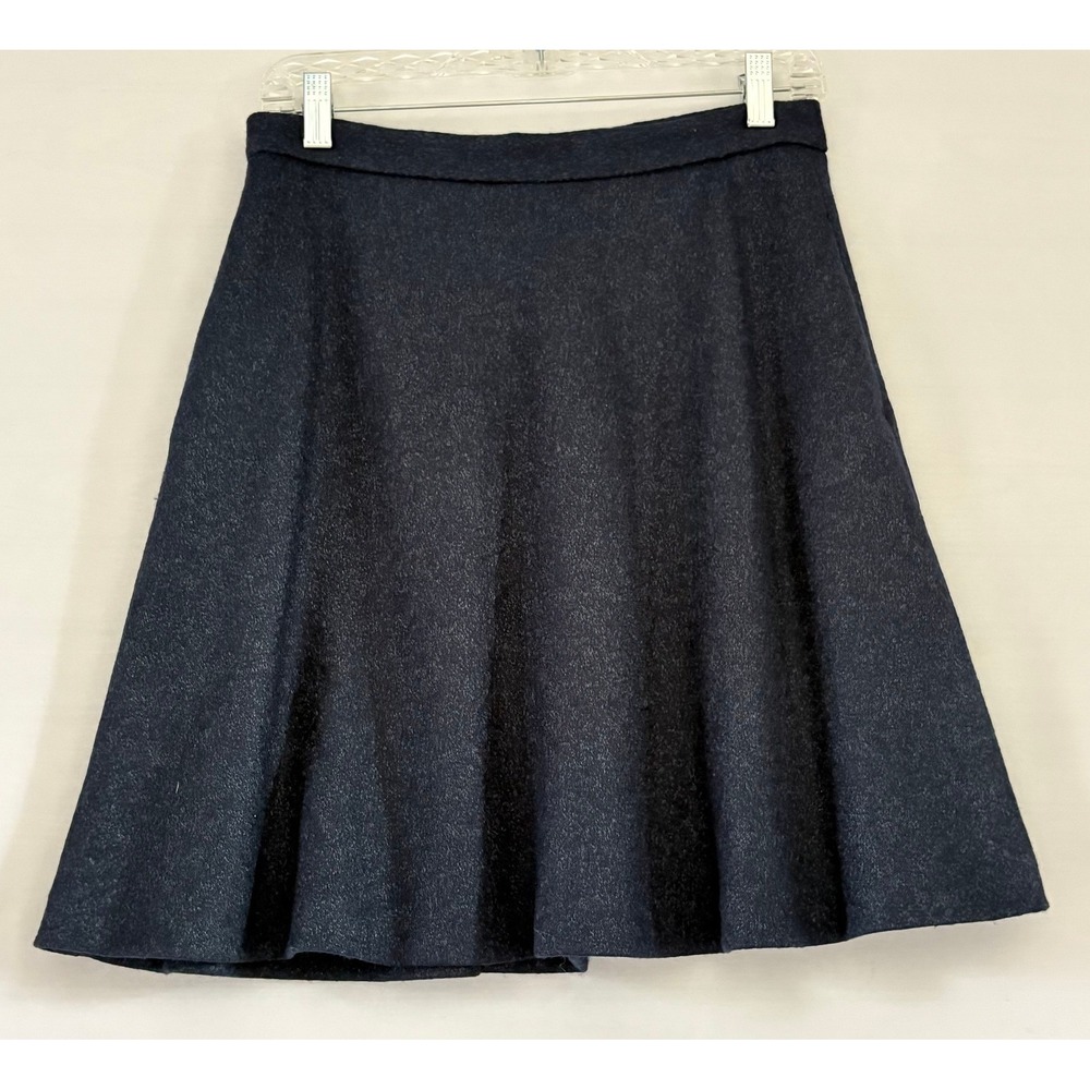 Banana Republic Womens Navy Blue Metallic Shimmer A-Line Mini Skirt Size 2